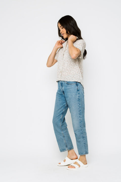 Nina-Roll Cuff Short Sleeve Shirt